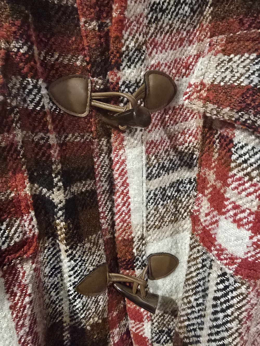 Maurices Plaid Sherpa Collar Long Cardigan Jacket - Brown & Red Plaid Sz 4X - Picture 6 of 8